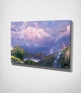 Mountain - 100 x 70 cm - Landschap - Schilderij - Canvas - Slaapkamer - Wanddecoratie  - Slaapkamer - Foto op canvas