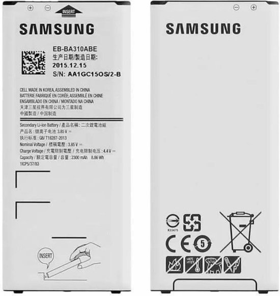 Samsung Accu Batterij Origineel EB-BA310ABE 2300mAh voor Samsung Galaxy A3  2016 (SM-A310F) | bol.com