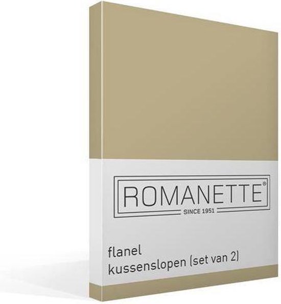Romanette - Flanelle - Taies d'oreiller - Lot de 2 - 60x70 cm - Sable