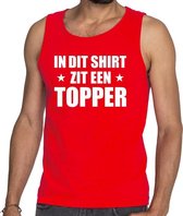 Toppers In dit shirt zit een Topper tekst tanktop/mouwloos shirt rood voor heren - heren Toppers shirts L