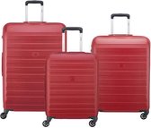 DELSEY Lot van 3 koffers Peric 55, 66, 76 cm Rood