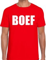 BOEF heren shirt rood - Heren feest t-shirts M