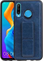 Grip Stand Hardcase Backcover voor Huawei P30 Lite / Nova 4E Blauw