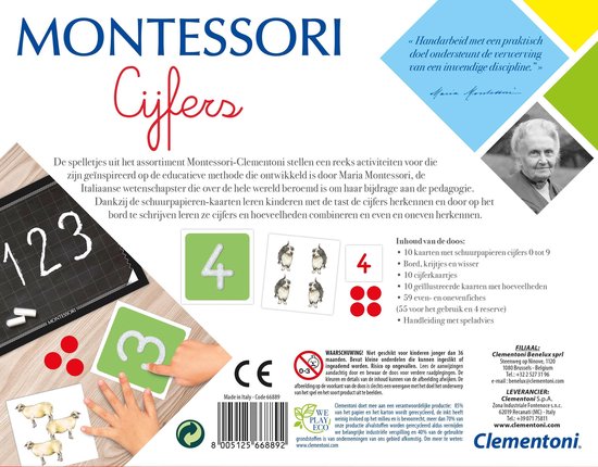 Thumbnail van een extra afbeelding van het spel Clementoni - Cijfers Montessori - Educatief spel