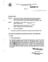 Rcra-superfund Industry Assistance Hotline and Emergency Planning and Community Right-to-know Hotline Report For December 1988