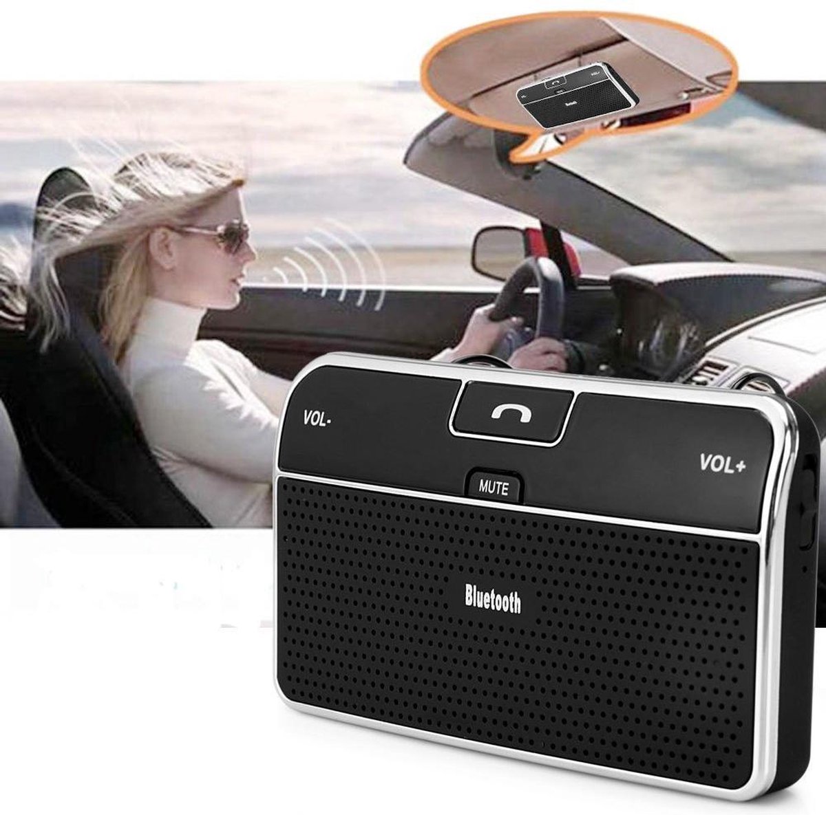 Bluetooth 4.0 Carkit Universeel Auto Handsfree Bellen Set Voor Samsung / iPhone Bluetooth 4.0 Carkit Universeel Auto Handsfree Bellen Set Voor Samsung / iPhone