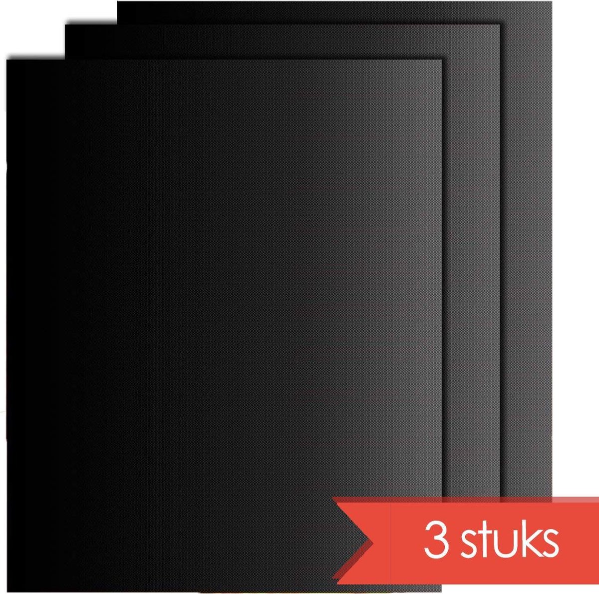 KitchenBrothers BBQ Mat - (Set 3 stuks) - Zwart