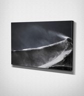 Mountain peak in snow. Tignes, France - 100 x 70 cm - Landschap - Schilderij - Canvas - Slaapkamer - Wanddecoratie  - Slaapkamer - Foto op canvas