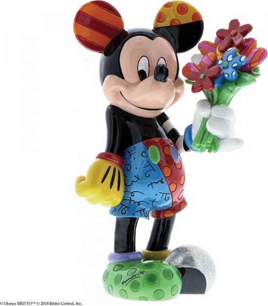 Disney beeldje - Britto collectie - Mickey Mouse with Flowers