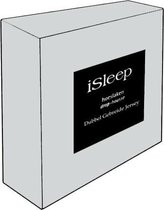 iSleep Dubbel Jersey Hoeslaken - Litsjumeaux - 160/180x200 cm - Licht Grijs