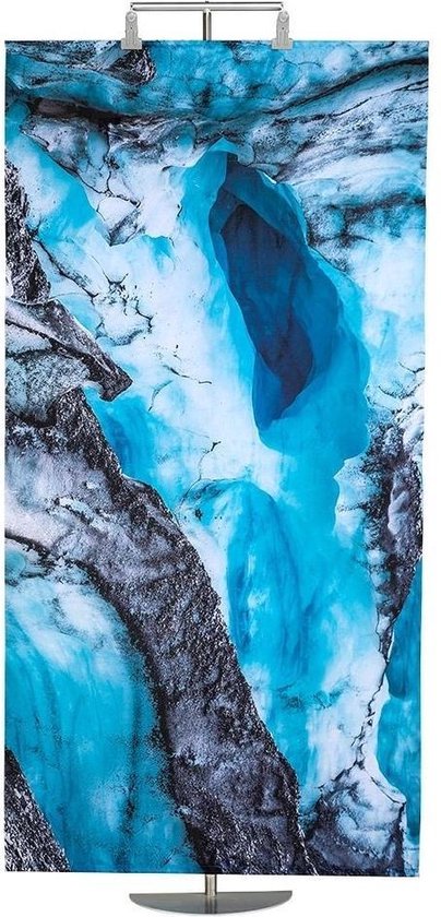 Bannière de la grotte de glace, 100x200 cm avec poteaux en aluminium et cordon de suspension