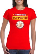 Rood feest shirt - Je bent een toppertje met duim omhoog voor dames XS