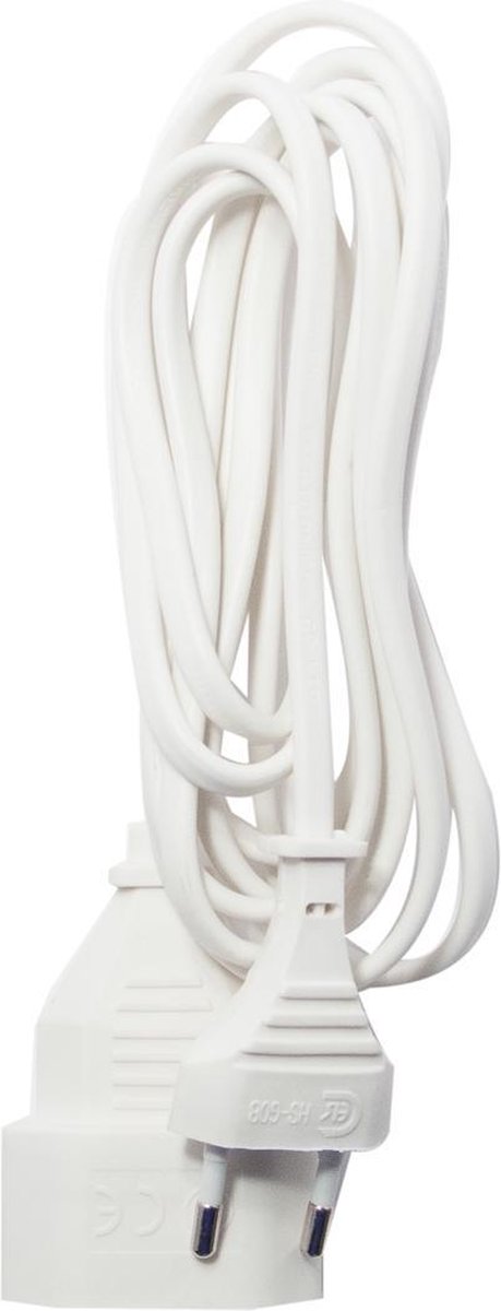 Chacon Verlengsnoer HO3VVH2F, 2 x 0.75mm2, 2.5m, wit