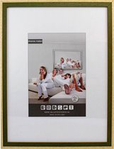 Tweekleurige Houten Wissellijst - Fotolijst - 40x50 cm - Helder Glas - Groen / Blank - 20 mm