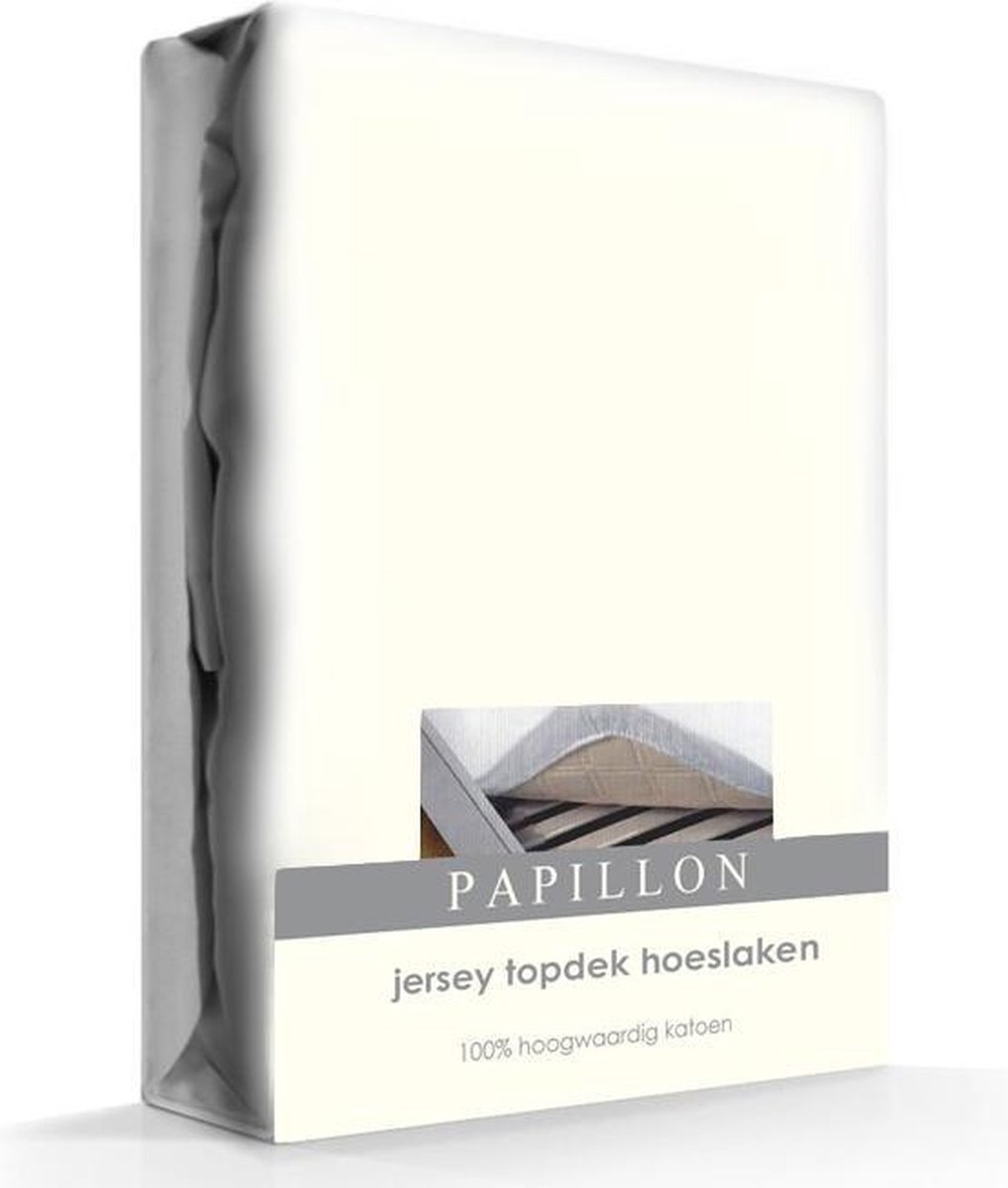Papillon Jersey Topdek Hoeslaken - Litsjumeaux - 180x220 cm - Ivoor