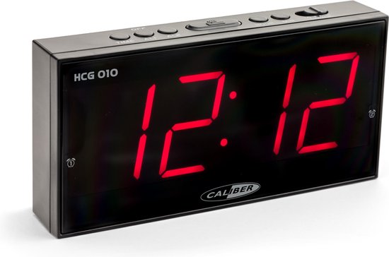 Caliber HCG006 Wekker met groot display-snooze en dimfunctie- Zwart | bol.com