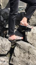Menorquina-spaanse sandalen-avarca-slangenprint-wit-dames-maat 39