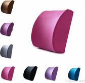 Memory Foam Ergonomische Rugsteun Kussen - Ruggensteun / Lendesteun / Lendensteun / Rugkussen - Roze