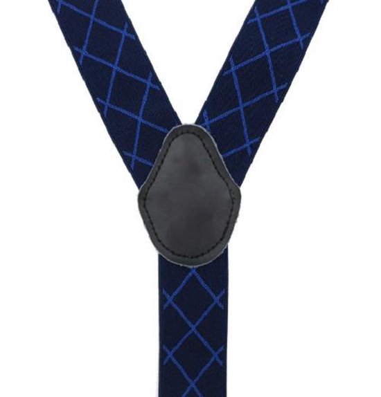 Luxe chics de luxe - blanc pois bleu foncé - Sorprese - cuir noir - 6 pinces robustes - homme - unisexe