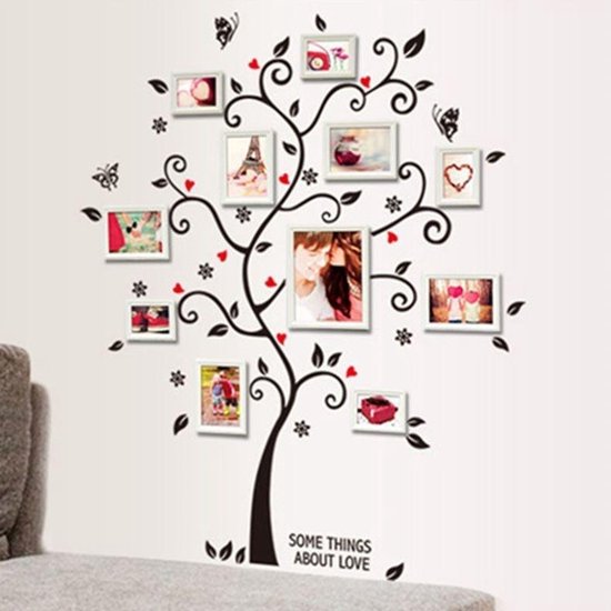 Muursticker boom voor fotolijsten | foto muur sticker | fotoboom | bol.com
