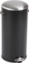 EKO - Belle Deluxe pedaalemmer 30 ltr, EKO - Steel Plastic - zwart glanzend, mat RVS