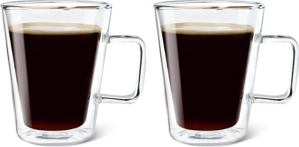 Leopold Vienna Doppelwandige Gläser Aus Borosilikatglas – 2er-Set, 280 Ml, Spülmaschinengeeignet, Hält Getränke Länger Warm/kalt