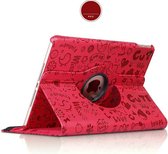 iPad Mini 4 - Design Smart Book Case hoesje Bookcase Cover - Kids Kinderen Kinderlijk Plaatjes Hoes - Rood / Red