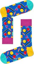 Happy Socks Nineties Sokken - Blauw/Geel - Maat 41-46
