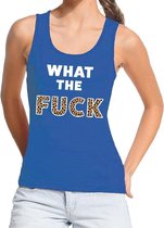 What the Fuck tijgerprint  tanktop / mouwloos shirt blauw dames XL