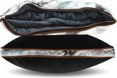 Imoha COMBI DEAL - Plaid Pillow White Marble & Sierkussen Black Velvet