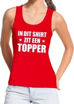 In dit shirt zit een Topper tekst tanktop/mouwloos shirt rood voor dames - dames Toppers singlet XL