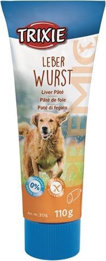 Trixie Junior Leverworst, Puppy Snoepjes voor Hondenpuppy's, Verpakking van 3 Stuks, 3 x 75 g, Smakelijke Snack voor Jonge Honden, Met Gereduceerd Zout- en Kruidengehalte, Met Groene Lipmossel