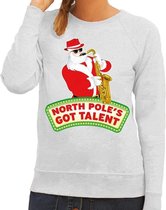 Foute kersttrui / sweater dames - grijs - North Poles Got Talent XS (34)