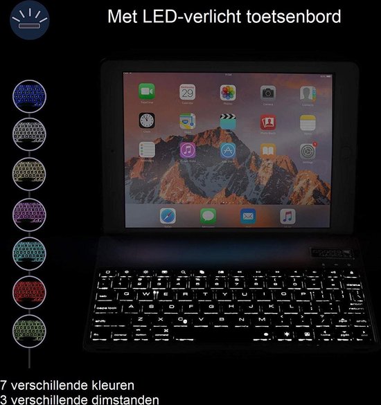 iPad 2017 Hoesje Toetsenbord Hoes Luxe Keyboard Case Cover - Goud - BTH