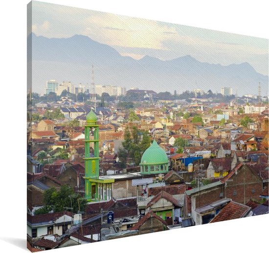 Vue aérienne de Bandung près de l'île de Java en Indonésie Toile 30x20 cm - petit - Tirage photo sur toile (Décoration murale salon / chambre)
