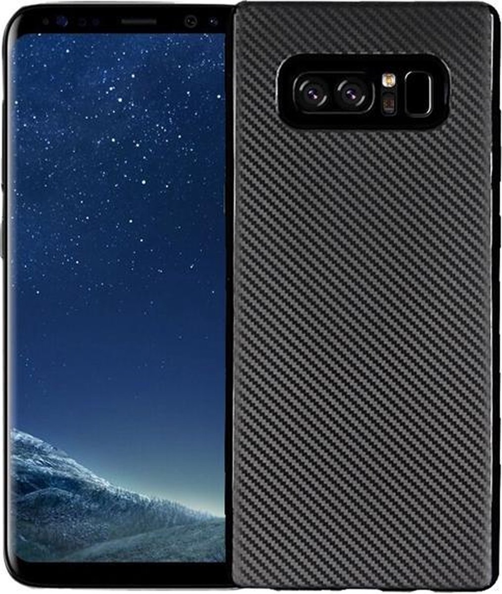 DrPhone Samsung Note 8 Hoesje - Siliconen TPU Carbon Look Case - Schokbestendig + Krasbestendig + Non-Slip