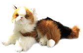 Bicolini Knuffelkat Liggende Lapjeskat Wit/bruin 30 Cm