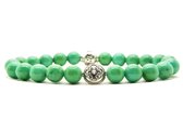 Beaddhism - Armband - Green Turquoise - Hana - Sterling Zilver - 8 mm - 19 cm