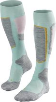 Falke SK4 Wintersportsokken - Maat 37/38 - Vrouwen - mint groen/ grijs/ roze/ geel