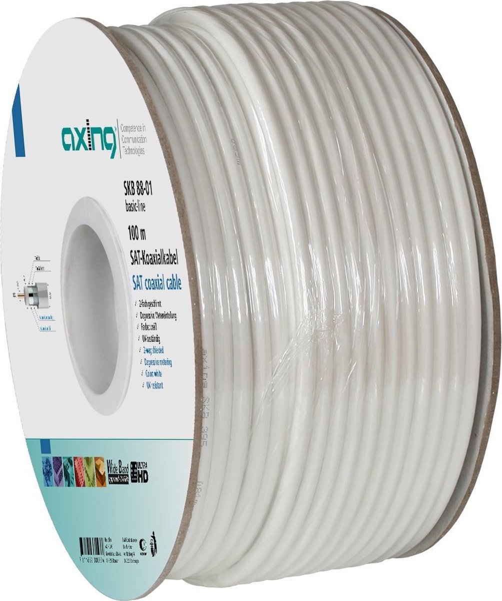 Axing SKB08801 coax-kabel 100 m Nee Wit