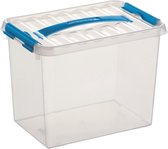 Boîte de rangement Sunware Q-Line - 9L - Plastique - Transparent / Bleu