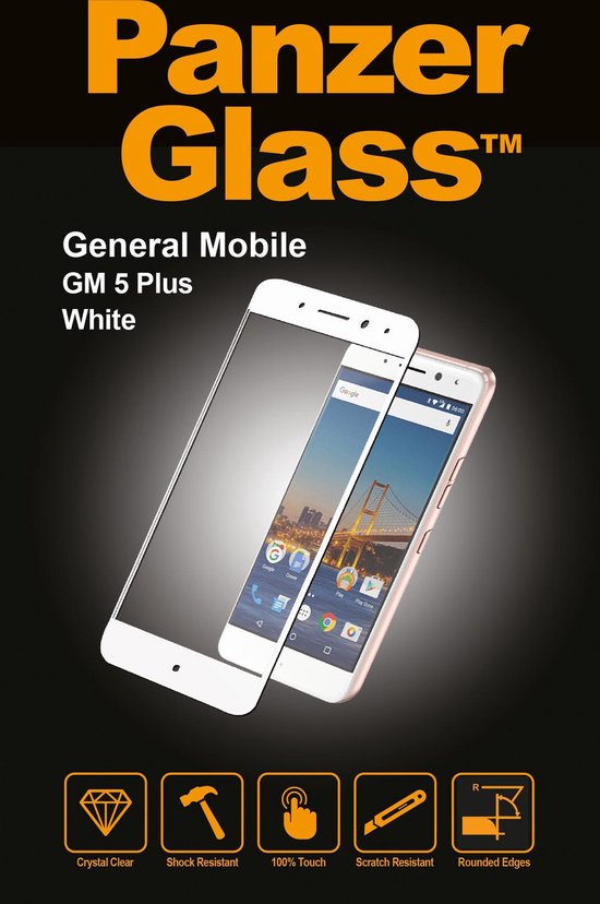 PanzerGlass Premium Screenprotector voor General Mobile GM5 Plus - Wit