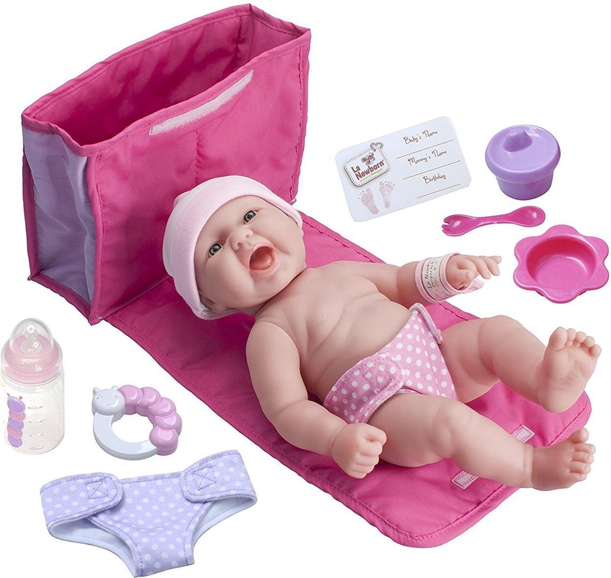 Berenguer Babypop La Newborn 33 cm Baby met Luiertas bol