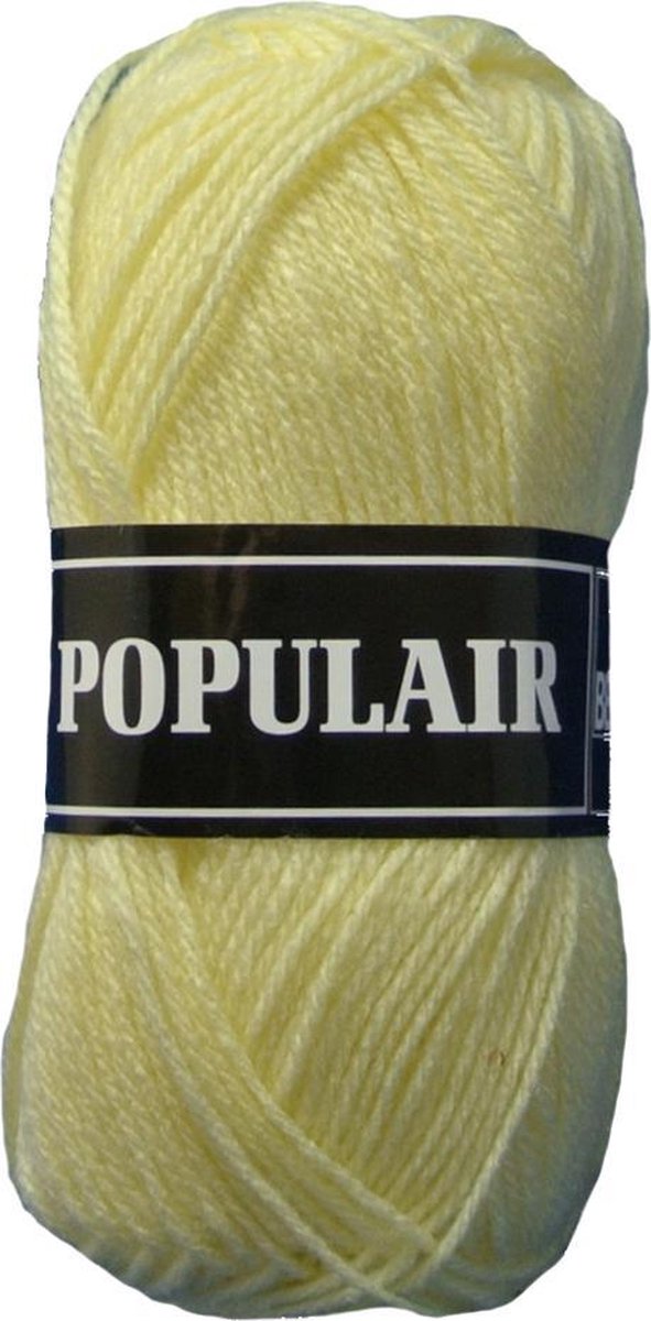 Beijer BV Populair acryl garen - zacht geel (28) - pendikte 3,5 a 4 - 1 bol