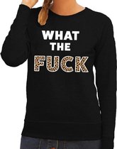 What the Fuck tijgerprint tekst sweater zwart voor dames 2XL