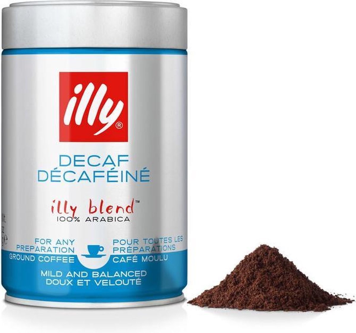 illy Cafeïnevrij 250g - Premium gemalen koffie met karaktervolle smaak