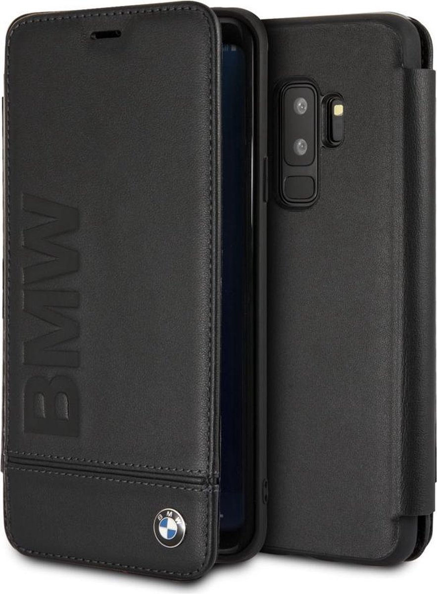 BMW Signature Leather Book Case - Geschikt voor Samsung Galaxy S9+ (Plus-editie) - Zwart