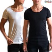 DICE Underwear 2-pack heren Invisible T-shirt lage ronde hals zwart+wit maat L/XL