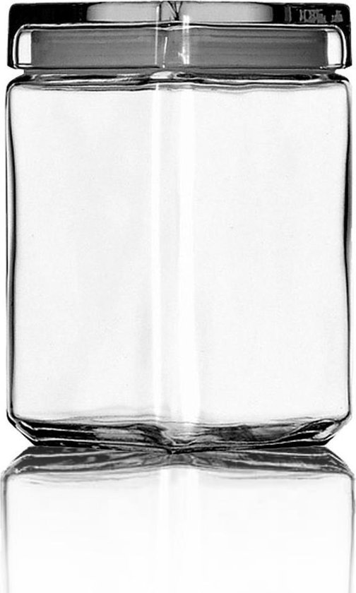 Stapelbare voorraadpotten glas, 1,5 L | bol.com