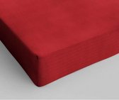 Hoogwaardige Katoen Hoeslaken Rood | 160x220 | Ademend En Vochtabsorberend| Fijn Geweven